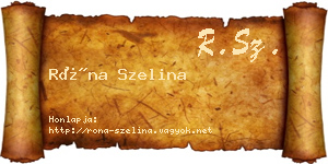 Róna Szelina névjegykártya